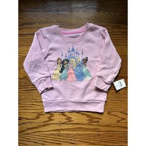 Disney Princess Girls Pink Pullover Long Sleeve Sweater Size 2T NWT